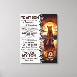 Toile Lion Maman À Mon Fils J'Ai Fermé Mes Yeux