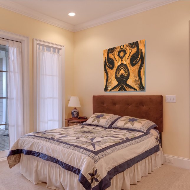 Toile liquéfiée de marbre abstrait marron unique (Créateur téléchargé)