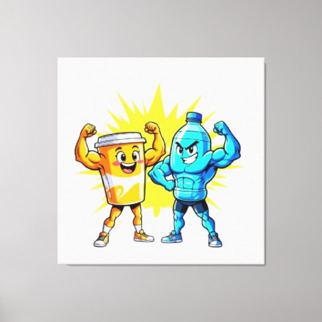 Toile Liquid Strength – Funny Juice & Water Muscle Desig (Recto)