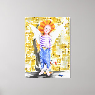 Toile Little Angel - Aquarelle