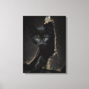 Toile Little Black Kitty