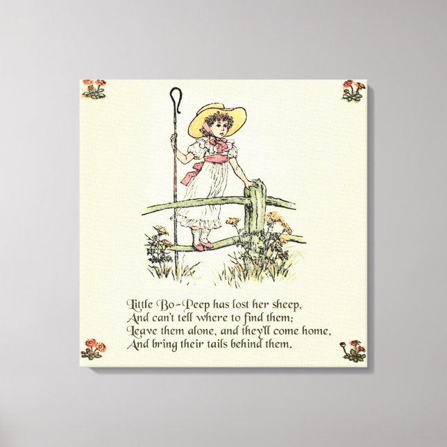 Toile Little Bo-Peep : Pépinière classique Kate Greenawa (Recto)