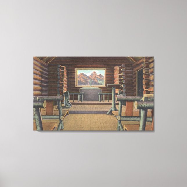 Toile Little Log Church à Snake River View (Recto)