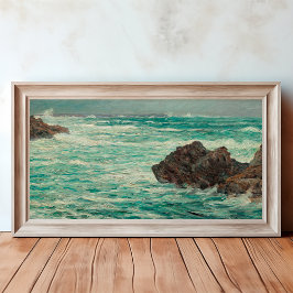 Toile Littoral Rocheux vintage Océan Nautique