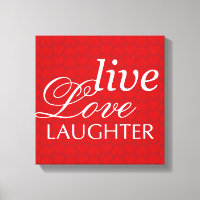 Live Love Laugher coeur rouge inspiration mur art