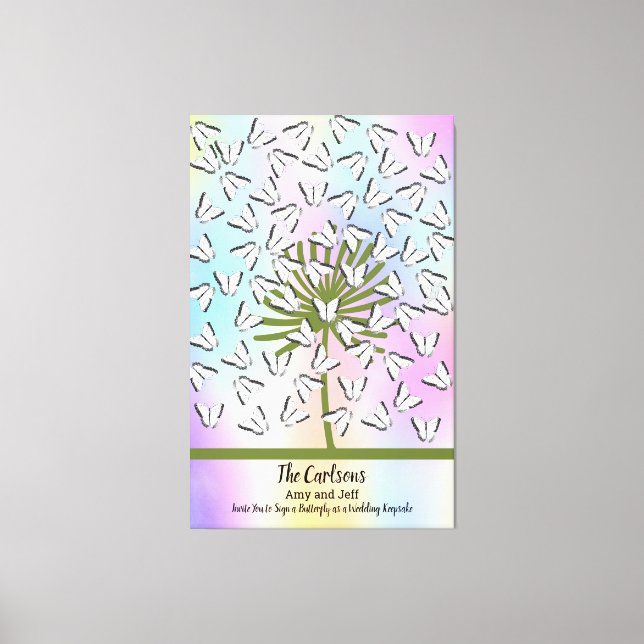 Toile Livre d'hôtes Alternative avec papillons (Recto)