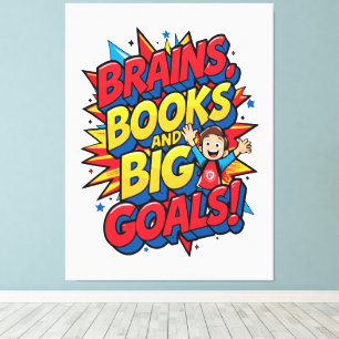 Toile Livres du cerveau et grands objectifs - Amusants R
