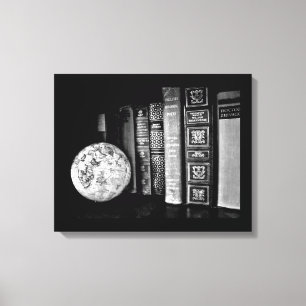 Toile Livres vintages et Globe