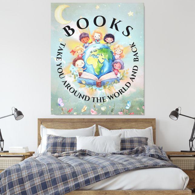 Toile Livres vous emmènent autour de Moderne et mignon (Insitu(Chambre))