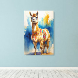 Toile "Llama lunaire"