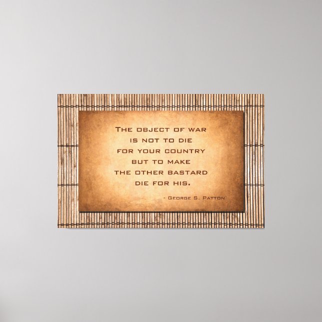 Toile L'objet de la citation du général George Patton (Recto)