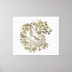 Toile Logo Dragon d'or élégant décoratif