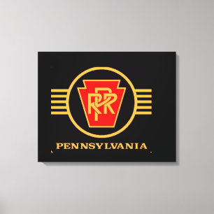 Toile Logo du chemin de fer de Pennsylvanie, noir et or