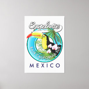 Toile Logo rétro de Baja California Sur Mexico
