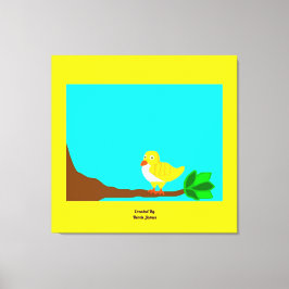 Toile L'oiseau de jaune bonjour a enveloppé la copie de