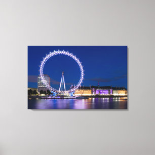 Toile London Eye Wheel À La Nuit Avec Lights Canvas Art