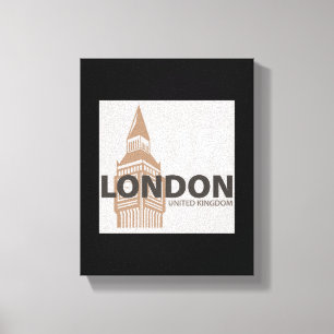 Toile Londres Royaume-Uni Big Ben Typographie minimalist
