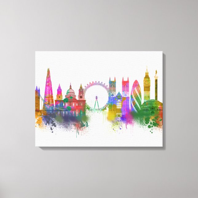Toile Londres Skyline - Rainbow (Recto)