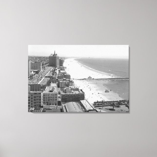 Toile Long Beach, California Coastline and Beach (Recto)