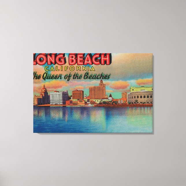 Toile Long Beach, Californie - La Reine des Plages (Recto)