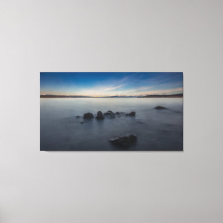 Toile Longévité du matin rocheux au lac Taupo