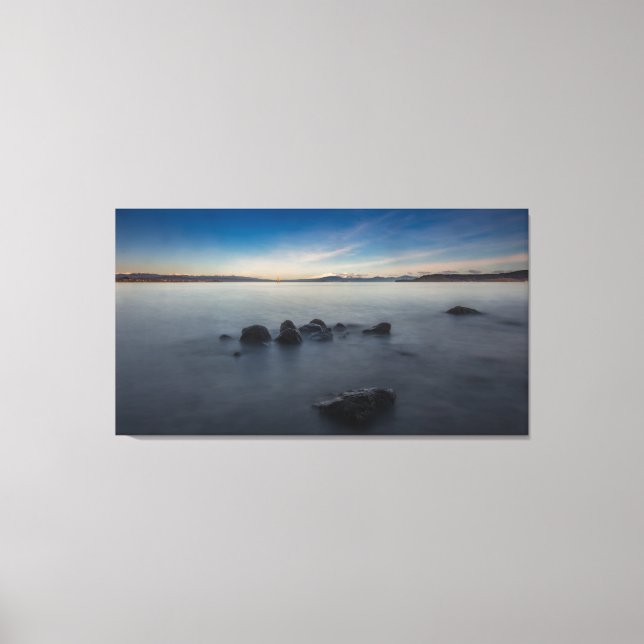 Toile Longévité du matin rocheux au lac Taupo (Recto)