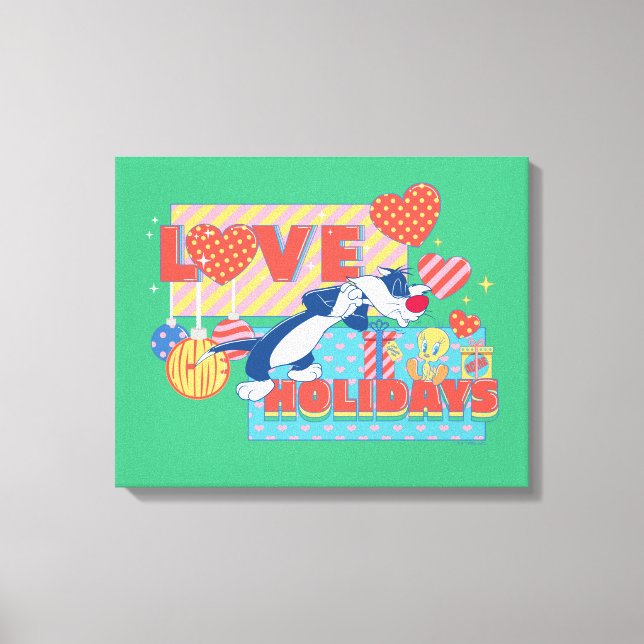 Toile LOONEY TUNES™ | SYLVESTER™ & TWEETY™Love Holidays (Recto)