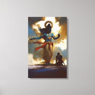 Toile Lord Krishna et Arjuna Canvas Wall Art
