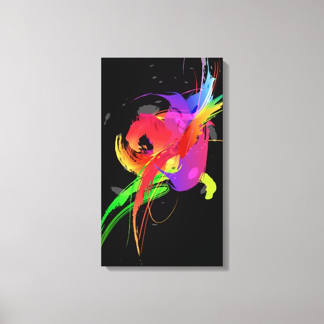 Toile Loriette arc-en-ciel Abstraite de peinture sur noi (Recto)