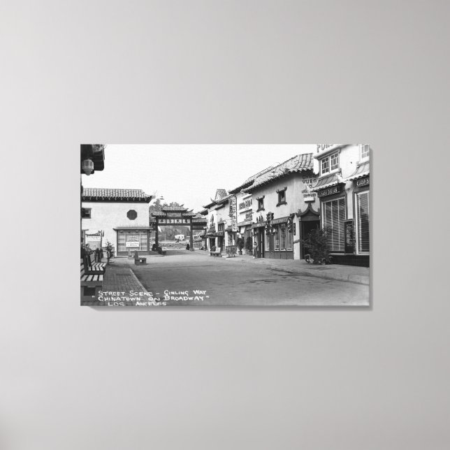 Toile Los Angeles, CA Ginling Way Chinatown sur Broadwa (Recto)