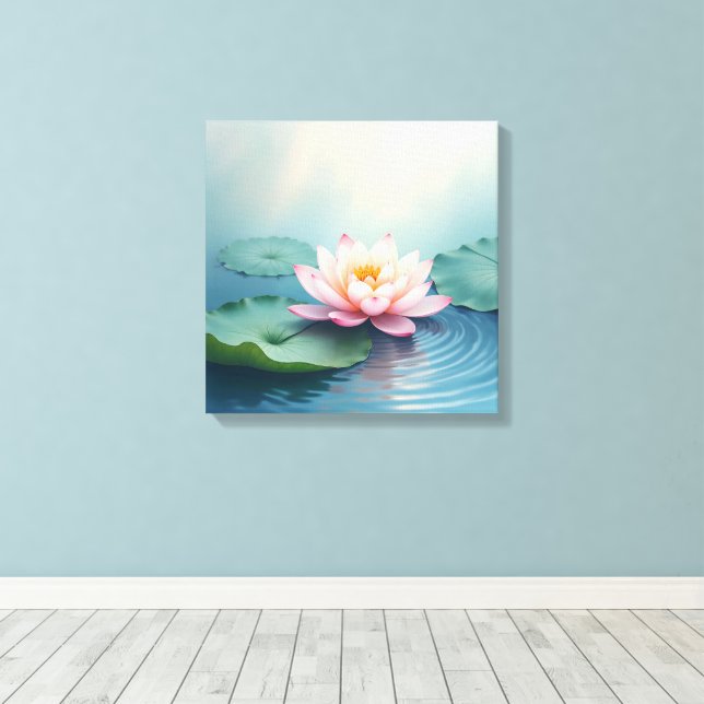 Toile Lotus dans les eaux calmes (Insitu (Plancher de Bois))