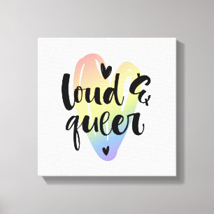 Toile Loud et Queer  Coeur aquarelle