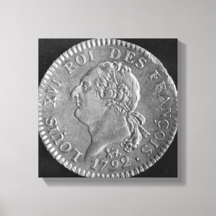 Toile Louis d'or représentant Louis XVI, 1792