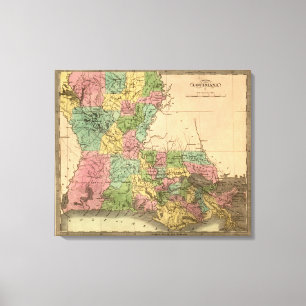 Toile LouisianaPanoramic MapLouisiana