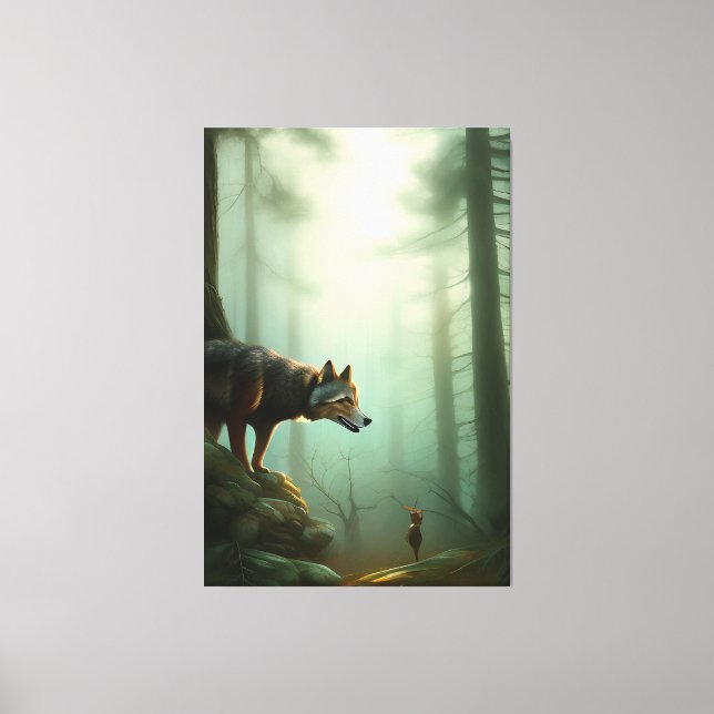 Toile Loup dans la forêt (Recto)