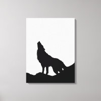 Loup d'art pop noir et blanc hurle à la lune