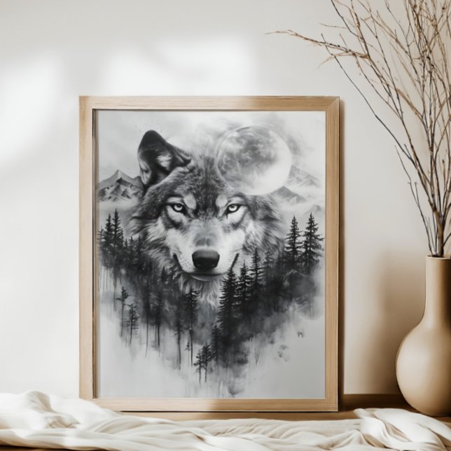 Toile Loup gris enveloppé (Créateur téléchargé)