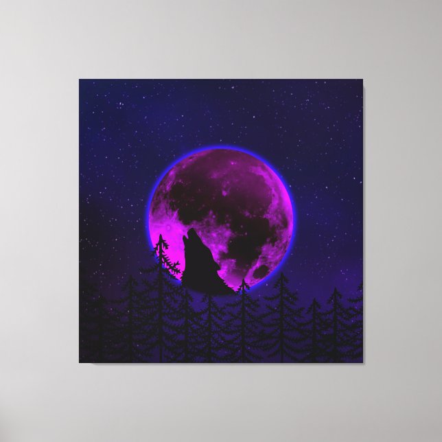 TOILE LOUP HURLANT LUNE MAGENTA  (Recto)