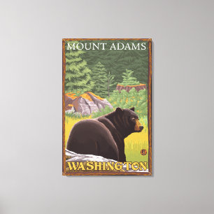 Toile L'ours noir en forêt - Mont Adams, Washington