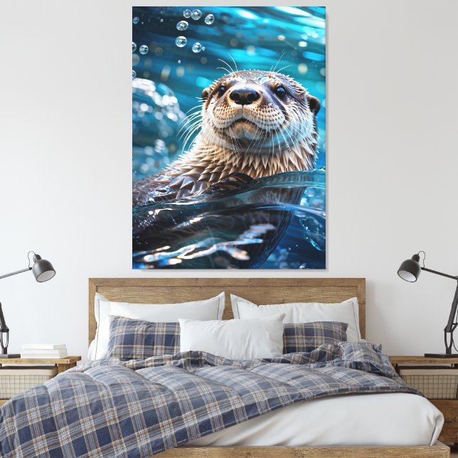 Toile Loutre qui nage (Insitu(Chambre))