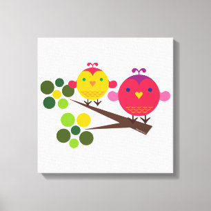 Toile Love Birdies Stretted Peinture peinture murale