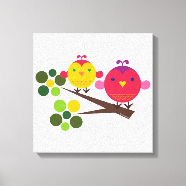 Toile Love Birdies Stretted Peinture peinture murale (Recto)