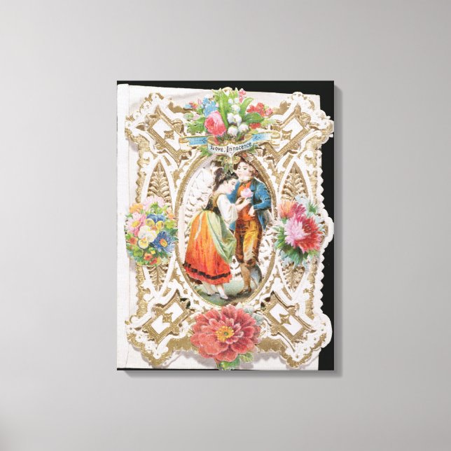 Toile Love, Innocence, Valentine card, c.1870 (colour li (Recto)