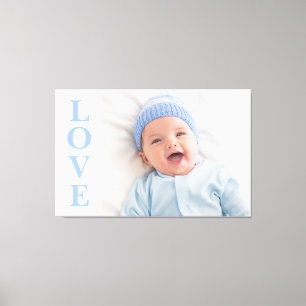 Toile Love Photo Keepsaké Blue Typography Canvas