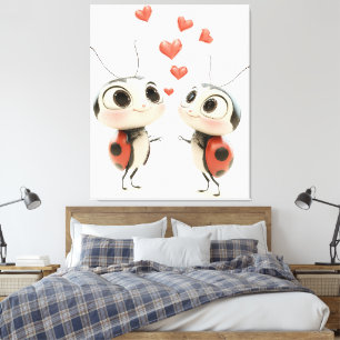 Toile Lovebugs dans l'Air – Couple de coccinelles mignon