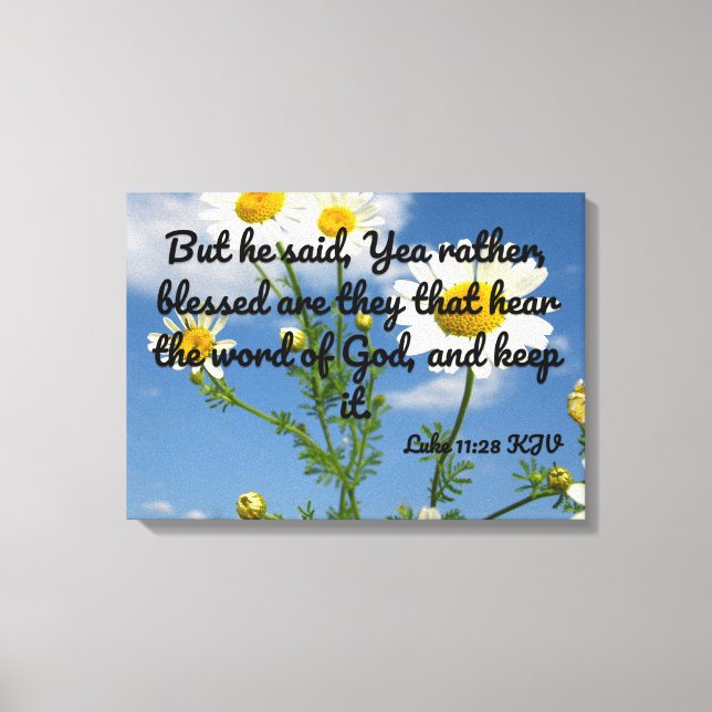Toile Luc 11:28 Bible Verse KJV Pic Wall Art (Recto)