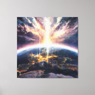Toile *~* Lumière Terre Monde Cosmique AP70 Amour