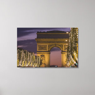 Toile Lumières de Noël, champions Elysees, arc De