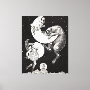 Toile Lune céleste ciel Univers Dieu Nuit Illustration