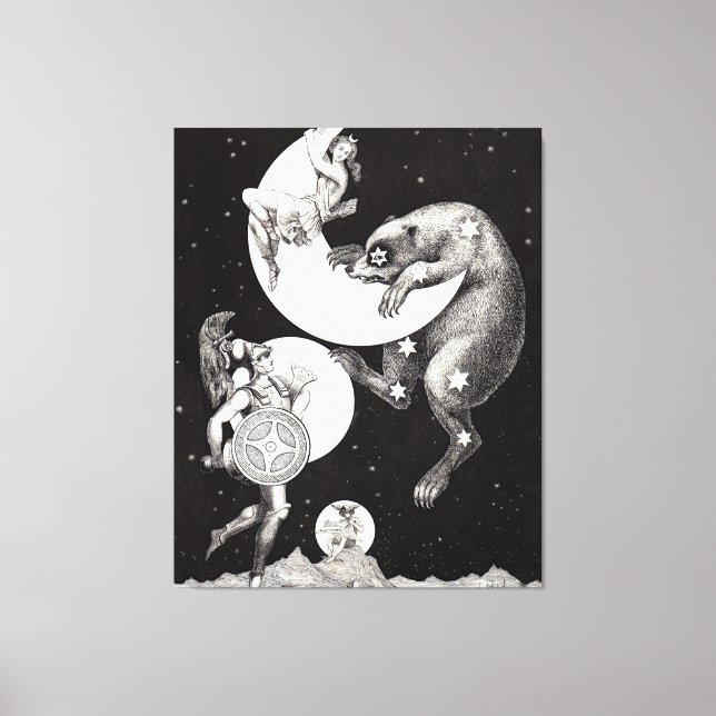 Toile Lune céleste ciel Univers Dieu Nuit Illustration (Recto)